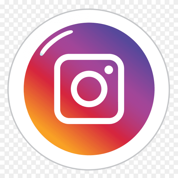 Instagram logo in a circle social media icon PNG