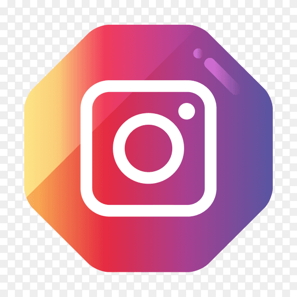 Instagram logo in gradient hexagonal PNG