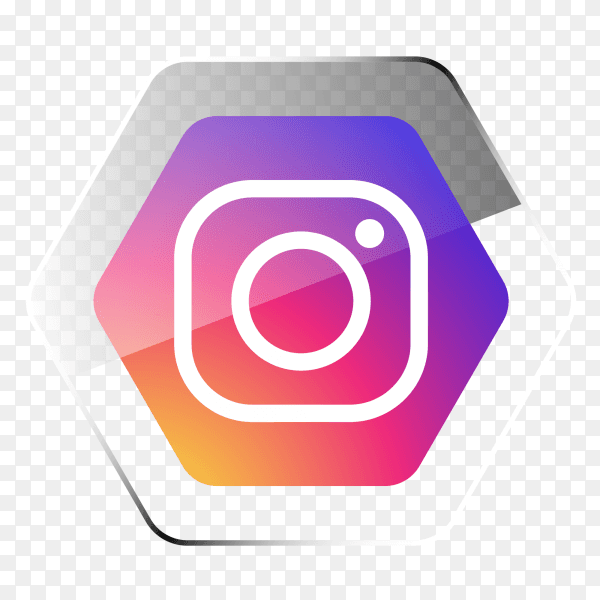 Instagram logo in hexagonal gradient PNG