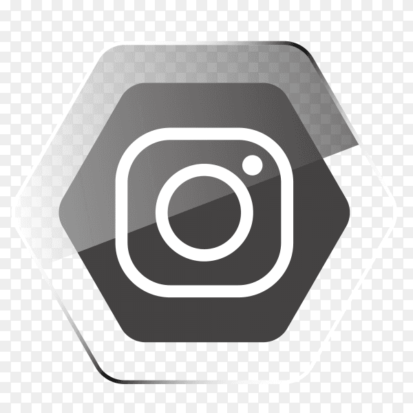 Instagram logo in hexagonal gray PNG