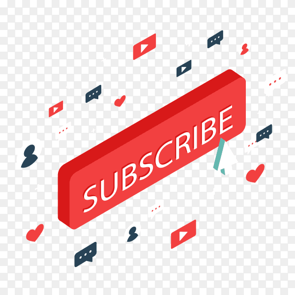 Isometric subscribe concept PNG