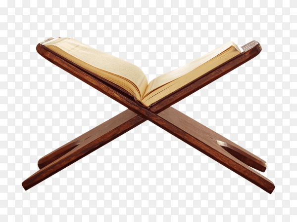 Koran - holy book of muslims on a wood stand transparent PNG