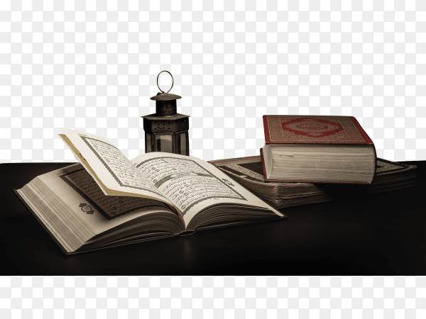Koran - holy book of muslims on the table transparent PNG