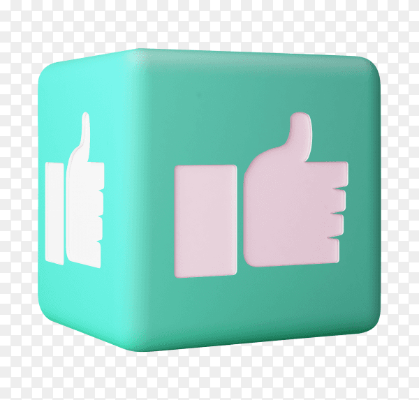Like icon 3d box 3d rendering PNG