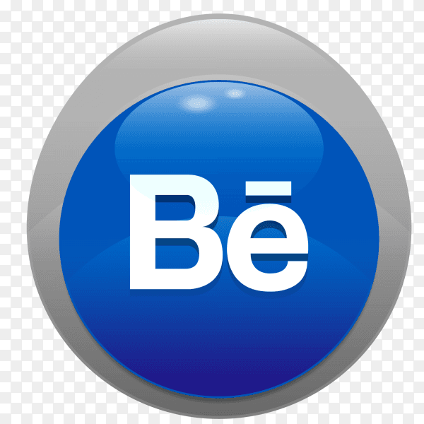 Logo Behance realistic button PNG