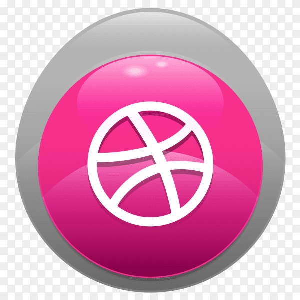 Logo Dribbble realistic button PNG