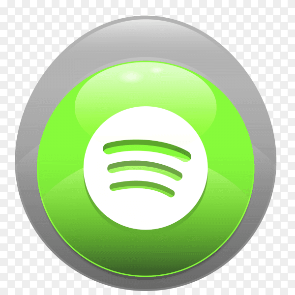 Logo Spotify realistic button PNG