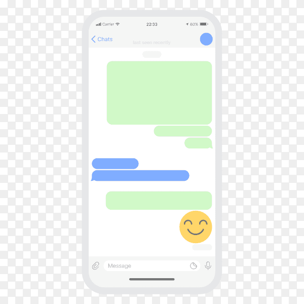 Mobile chat app ui concept blank vector template Premium Vector PNG