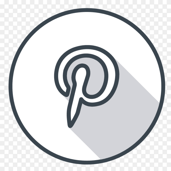 Pinterest logo gray color PNG