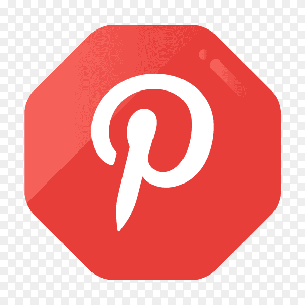 Pinterest logo in gradient hexagonal PNG