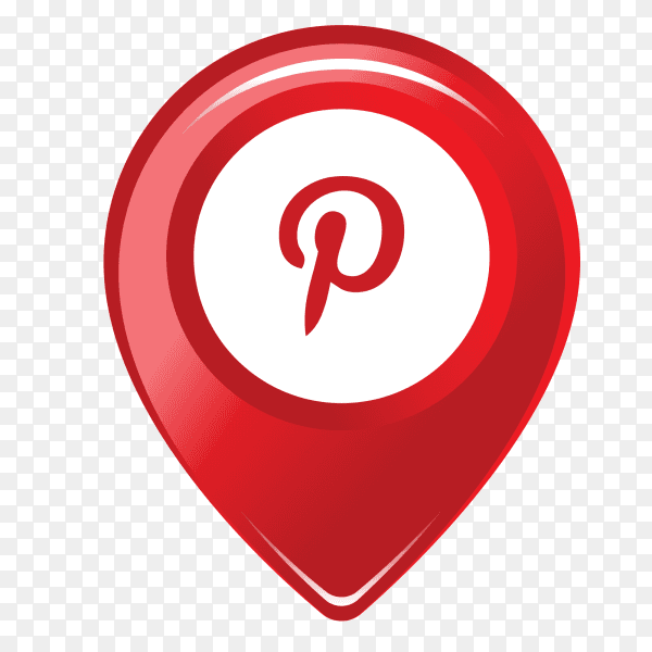 Pinterest logo in the location icon PNG