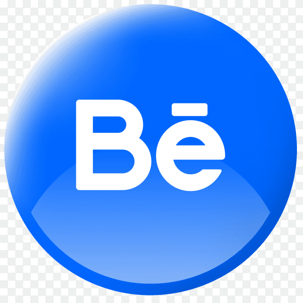 Realistic button Behance logo Transparent PNG