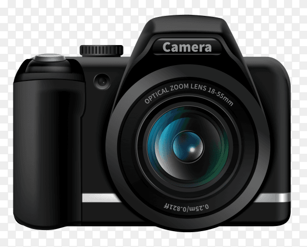 Realistic digital camera vector PNG