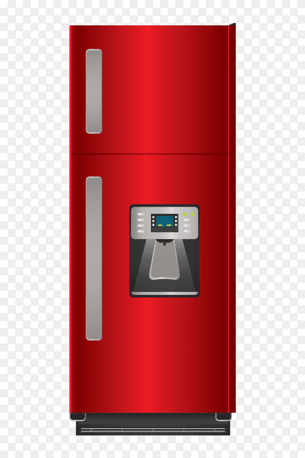 Red refrigerator - fridge vector PNG