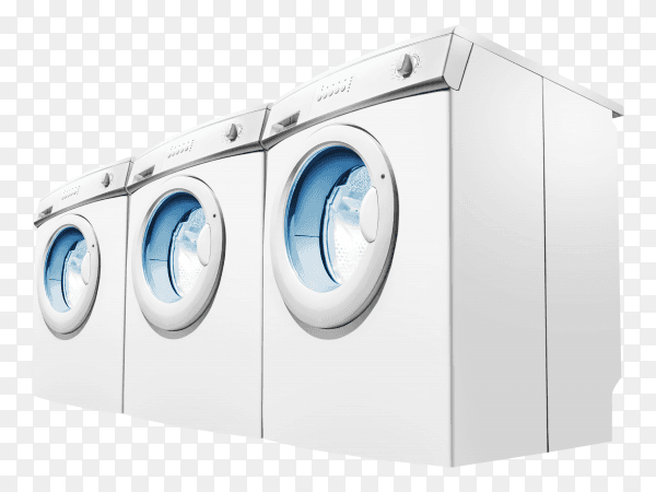 Rows of washing machines PNG