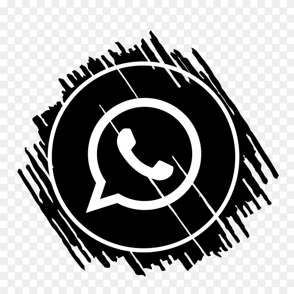 Scribble WhatsApp logo black PNG