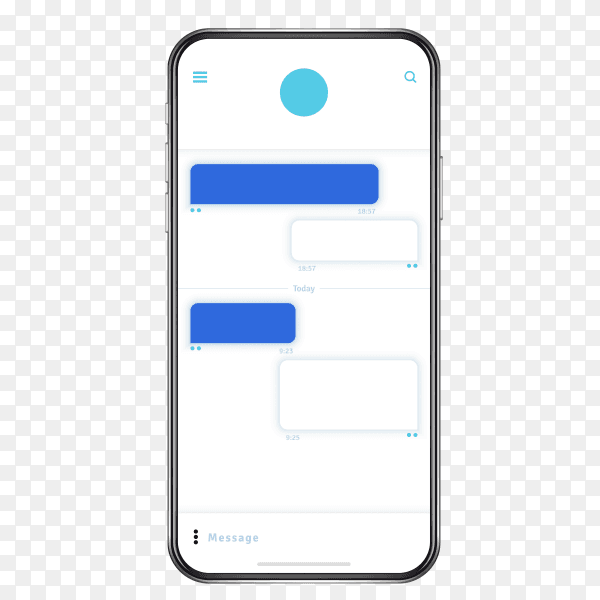 Smart phone with messenger chat screen download free PNG