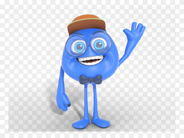Smiling 3D character mascot illustration PNG