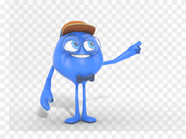 Smiling 3D character mascot illustration transparent PNG