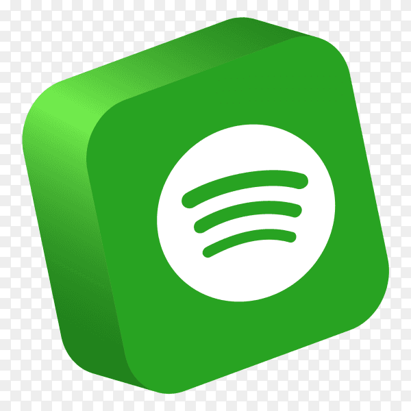 Spotify logo 3D button social media PNG