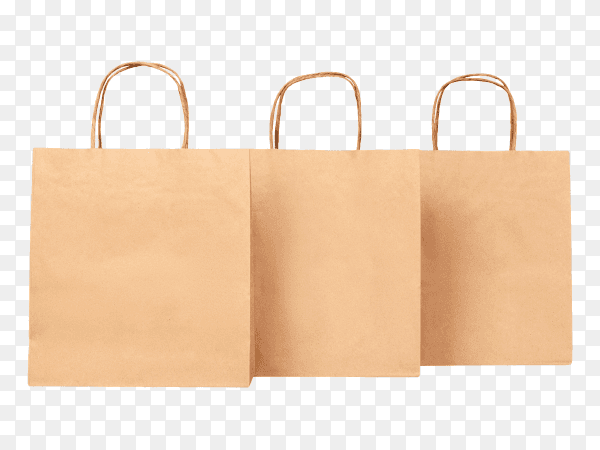 Three paper bag transparent background PNG