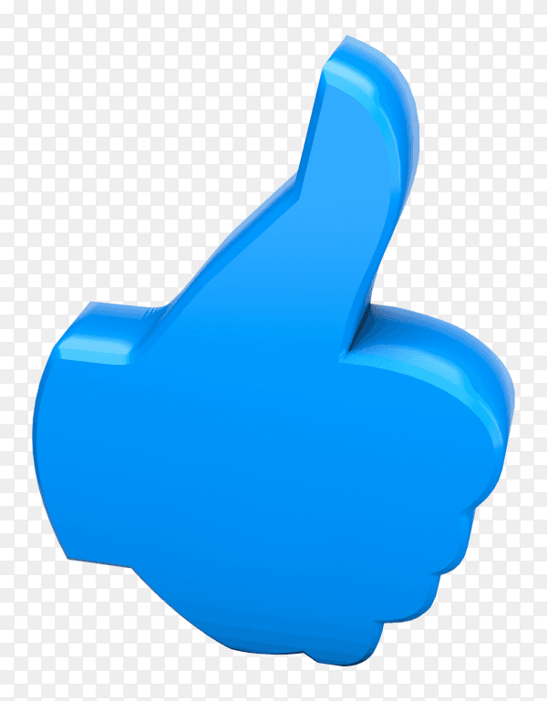 Thumb up like 3d symbol icon transparent PNG