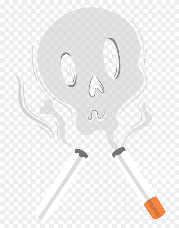 World no tobacco day with smoke skull transparent background PNG