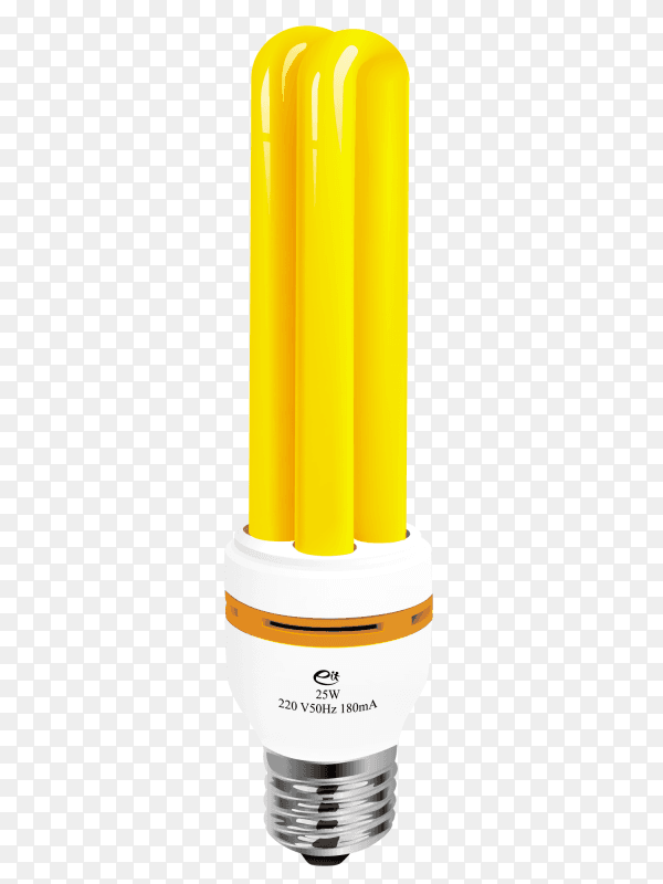 Yellow light bulb vector PNG