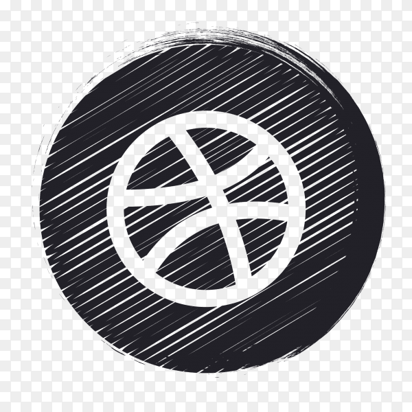 Black social media logo Dribbble PNG