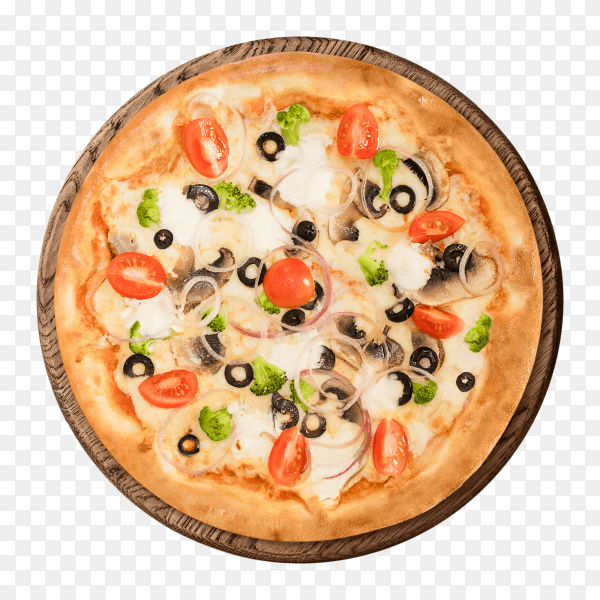 Italian pizza with mushrooms cherry tomatoes PNG