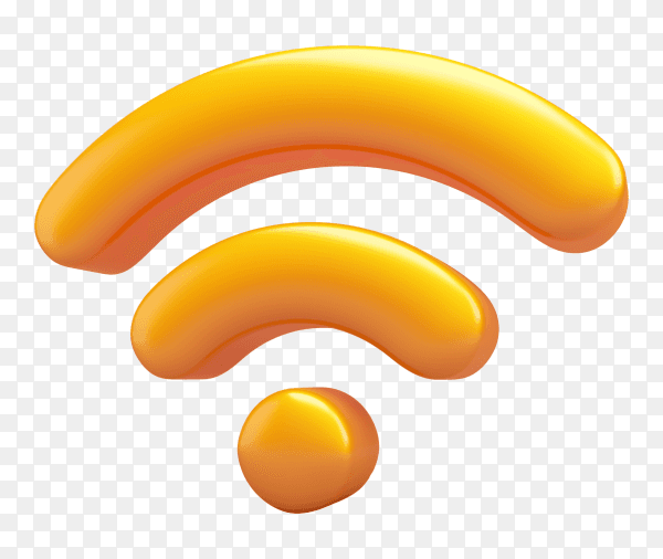 3D orang wifi icon on transparent background PNG