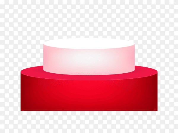 3D podium red on transparent background PNG