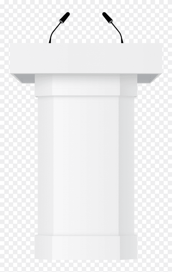 3D podium tribune with microphones - rostrum stand transparent PNG