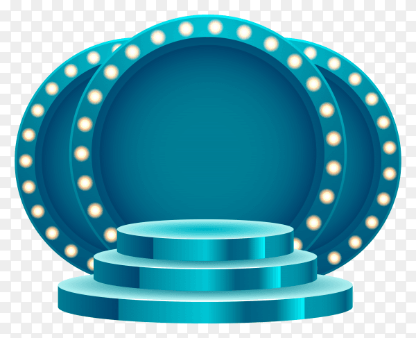 3D podium with spotlight - stage illustration transparent PNG