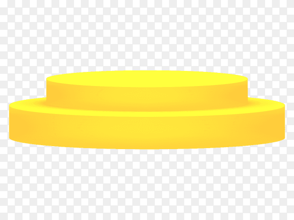 3D podium yellow on transparent background PNG