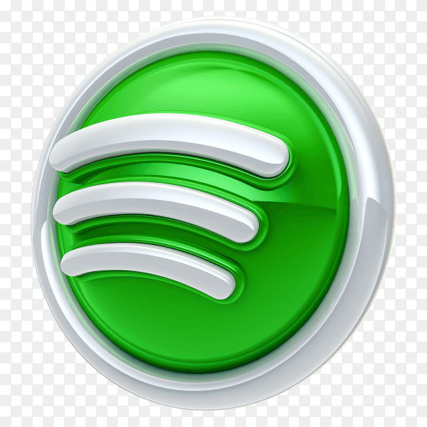 3D spotify logo transparent background PNG