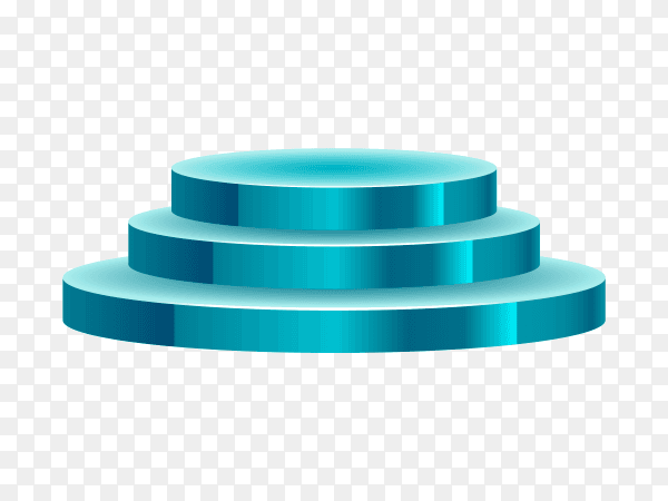 3D winner podium blue three stepped transparent PNG