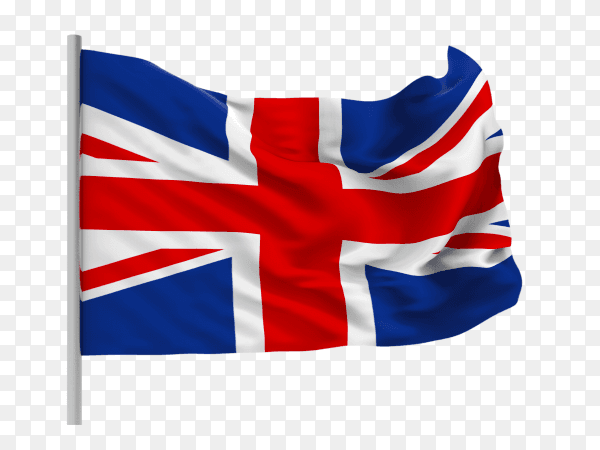 3d rendering - Britain flag - United kingdom flag transparent PNG