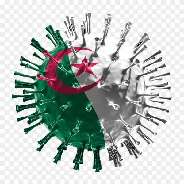 Algeria flag Shaped covid-19 virus transparent PNG