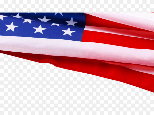 American flag folded on transparent background PNG