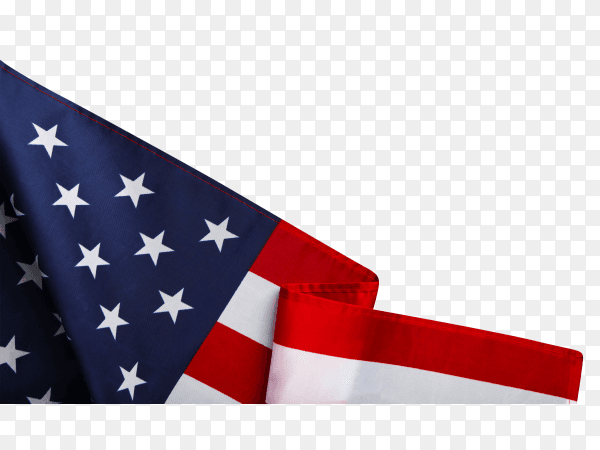 American flag on transparent background PNG