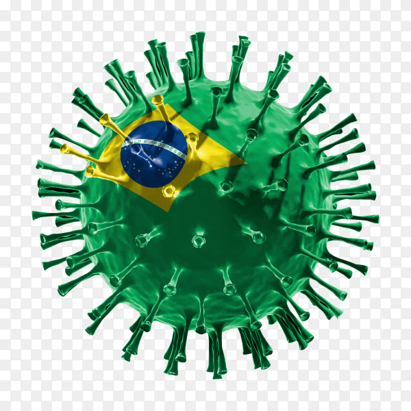 Brazil flag Shaped covid-19 virus transparent PNG