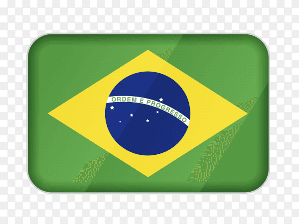 Brazil flag icon on transparent background PNG