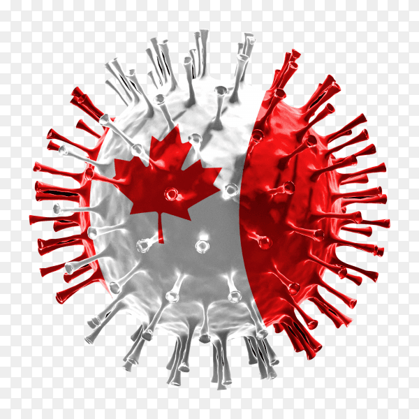 Canada flag Shaped covid-19 virus transparent PNG