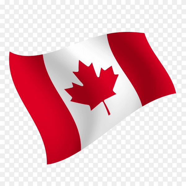 Canada flag waving vector on transparent background PNG
