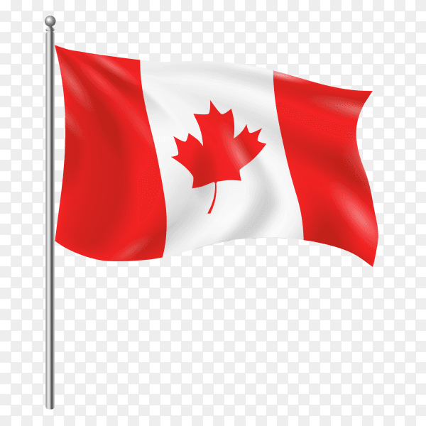 Canada flag waving vector on transparent background PNG