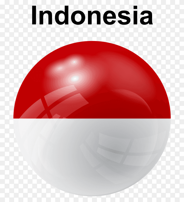 Circle glossy flag indonesia transparent PNG