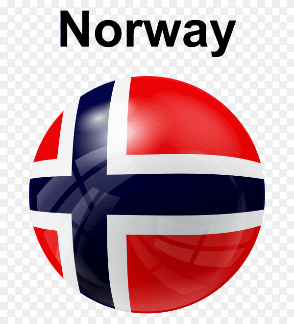 Circle glossy flag of Norway transparent PNG