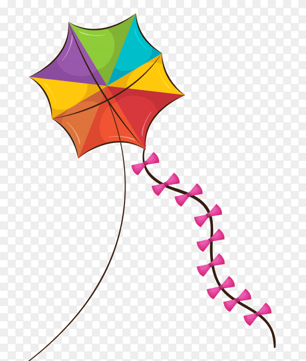 Colorful kite transparent PNG
