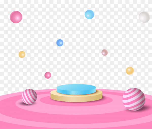 Colorful podium 3d illustration on transparent background PNG